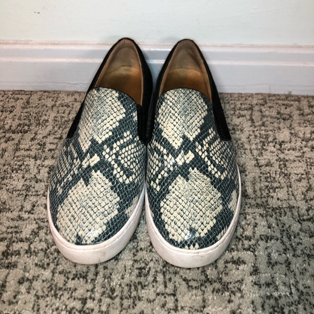 Vionic Green & Black MIDI Natural Snake Leather Slip On Shoes Size 7